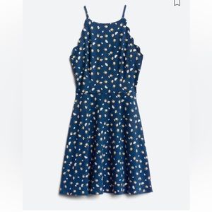 Fortune + Ivy Blue Flower Scalloped Top Dress